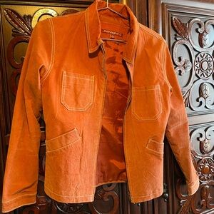 Free with any closet purchase of $20 or more authentic orange leather jacket
